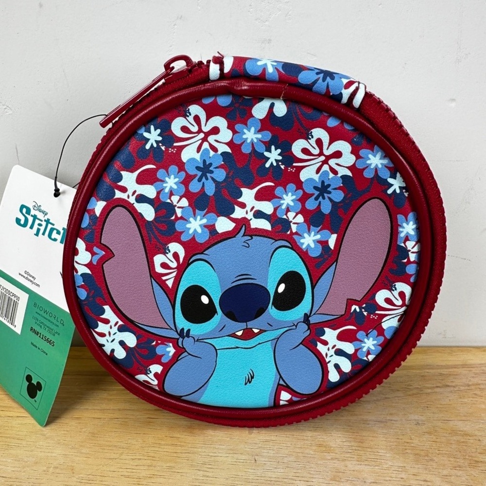 Disney Bioworld Lilo & Stitch Travel Organizer Jewelry Case Tropical Pouch NWT